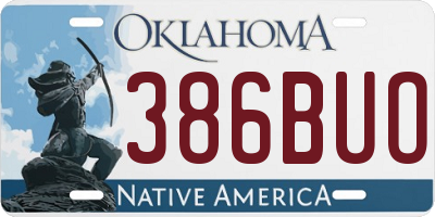 OK license plate 386BUO