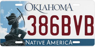 OK license plate 386BVB