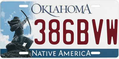 OK license plate 386BVW
