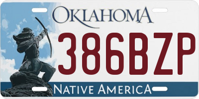 OK license plate 386BZP