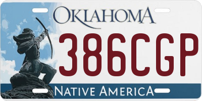 OK license plate 386CGP