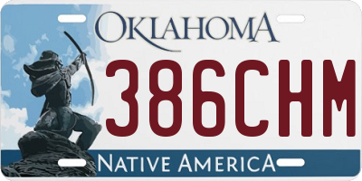 OK license plate 386CHM
