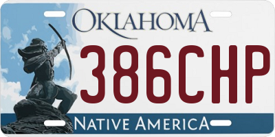 OK license plate 386CHP