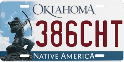 OK license plate 386CHT