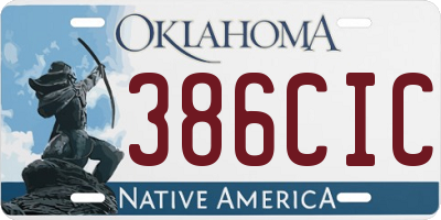 OK license plate 386CIC