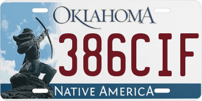OK license plate 386CIF