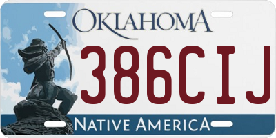 OK license plate 386CIJ