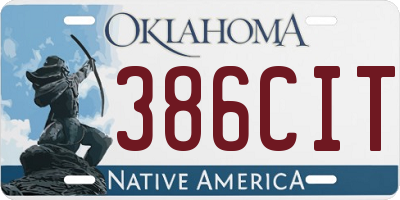OK license plate 386CIT