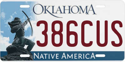 OK license plate 386CUS