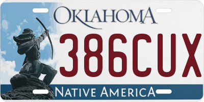OK license plate 386CUX