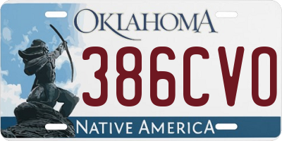 OK license plate 386CVO