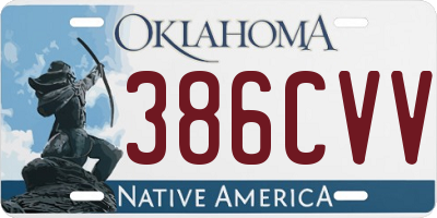 OK license plate 386CVV