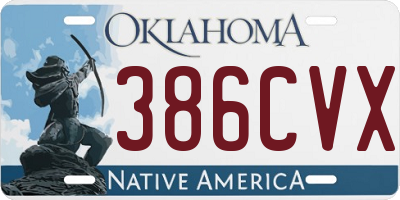 OK license plate 386CVX