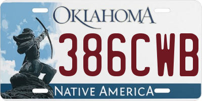 OK license plate 386CWB