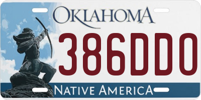 OK license plate 386DDO