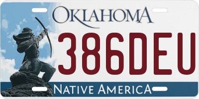 OK license plate 386DEU