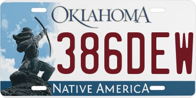 OK license plate 386DEW