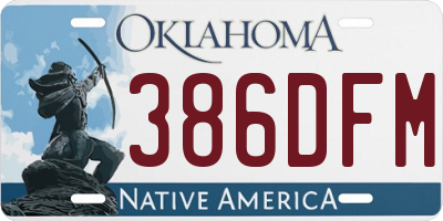 OK license plate 386DFM