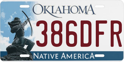 OK license plate 386DFR