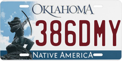 OK license plate 386DMY