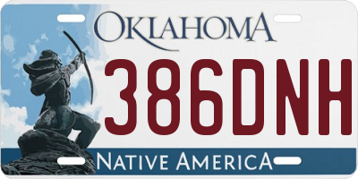 OK license plate 386DNH