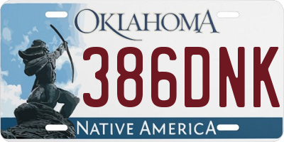 OK license plate 386DNK