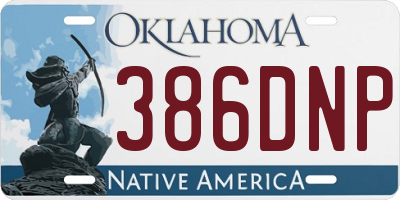 OK license plate 386DNP