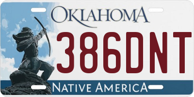OK license plate 386DNT