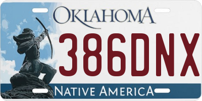 OK license plate 386DNX