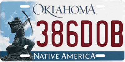 OK license plate 386DOB