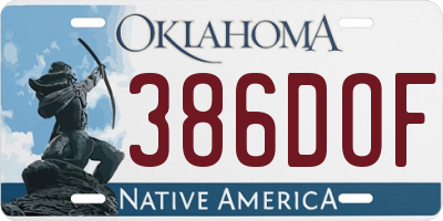 OK license plate 386DOF