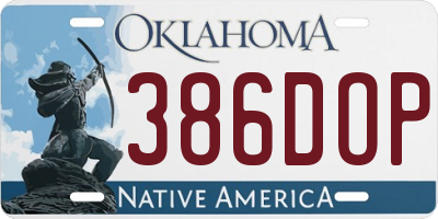 OK license plate 386DOP