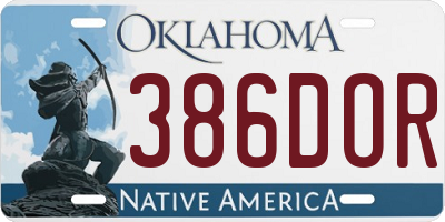OK license plate 386DOR