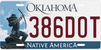 OK license plate 386DOT