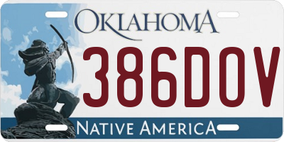 OK license plate 386DOV