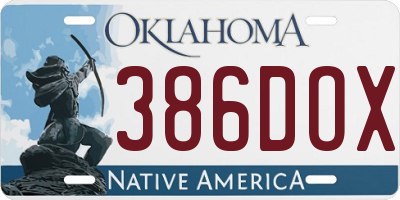 OK license plate 386DOX