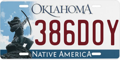 OK license plate 386DOY