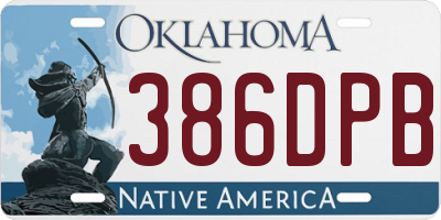 OK license plate 386DPB