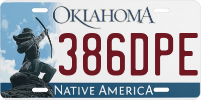OK license plate 386DPE