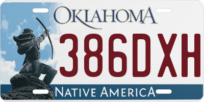 OK license plate 386DXH