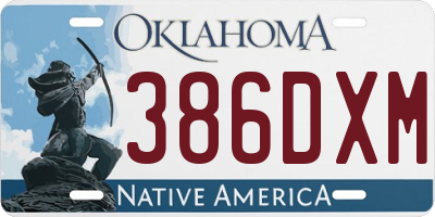OK license plate 386DXM