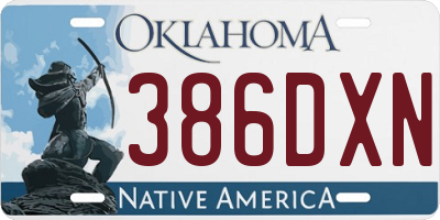 OK license plate 386DXN