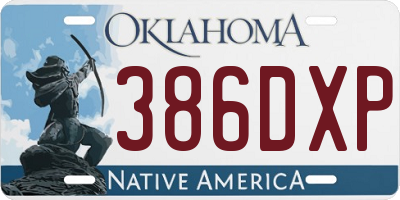 OK license plate 386DXP