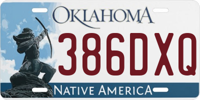 OK license plate 386DXQ