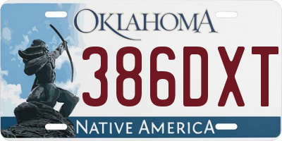 OK license plate 386DXT