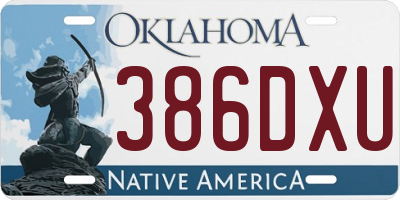 OK license plate 386DXU