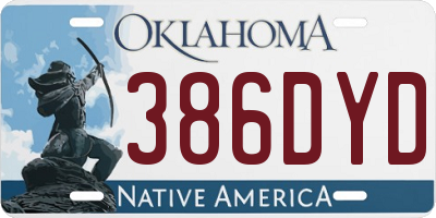 OK license plate 386DYD