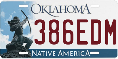 OK license plate 386EDM