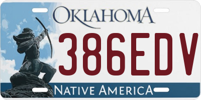 OK license plate 386EDV