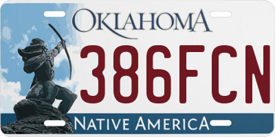 OK license plate 386FCN